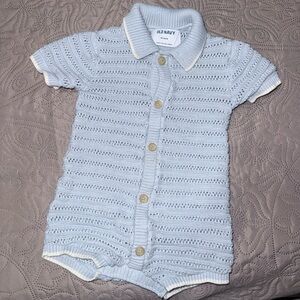 Old Navy Blue Knit Button-Front Romper